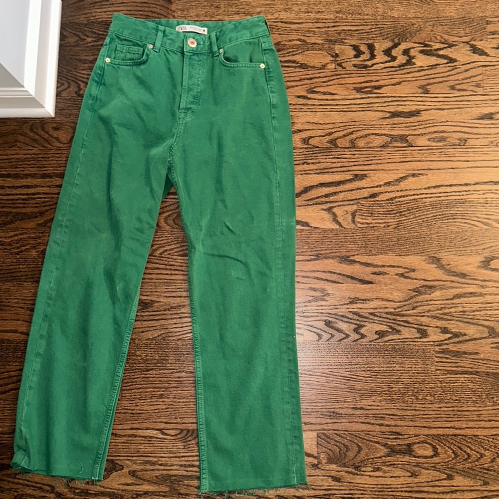 Green Zara jeans